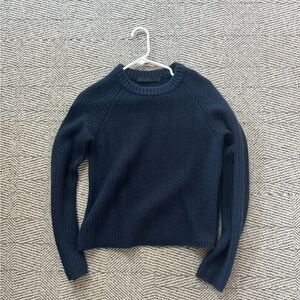 Jenni Kayne Navy Ribbed Crewneck Cashmere Sweater Size XS